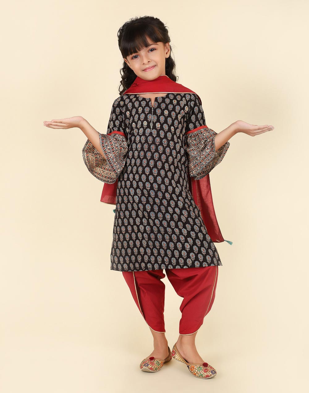 Black Cotton Printed Salwar Set