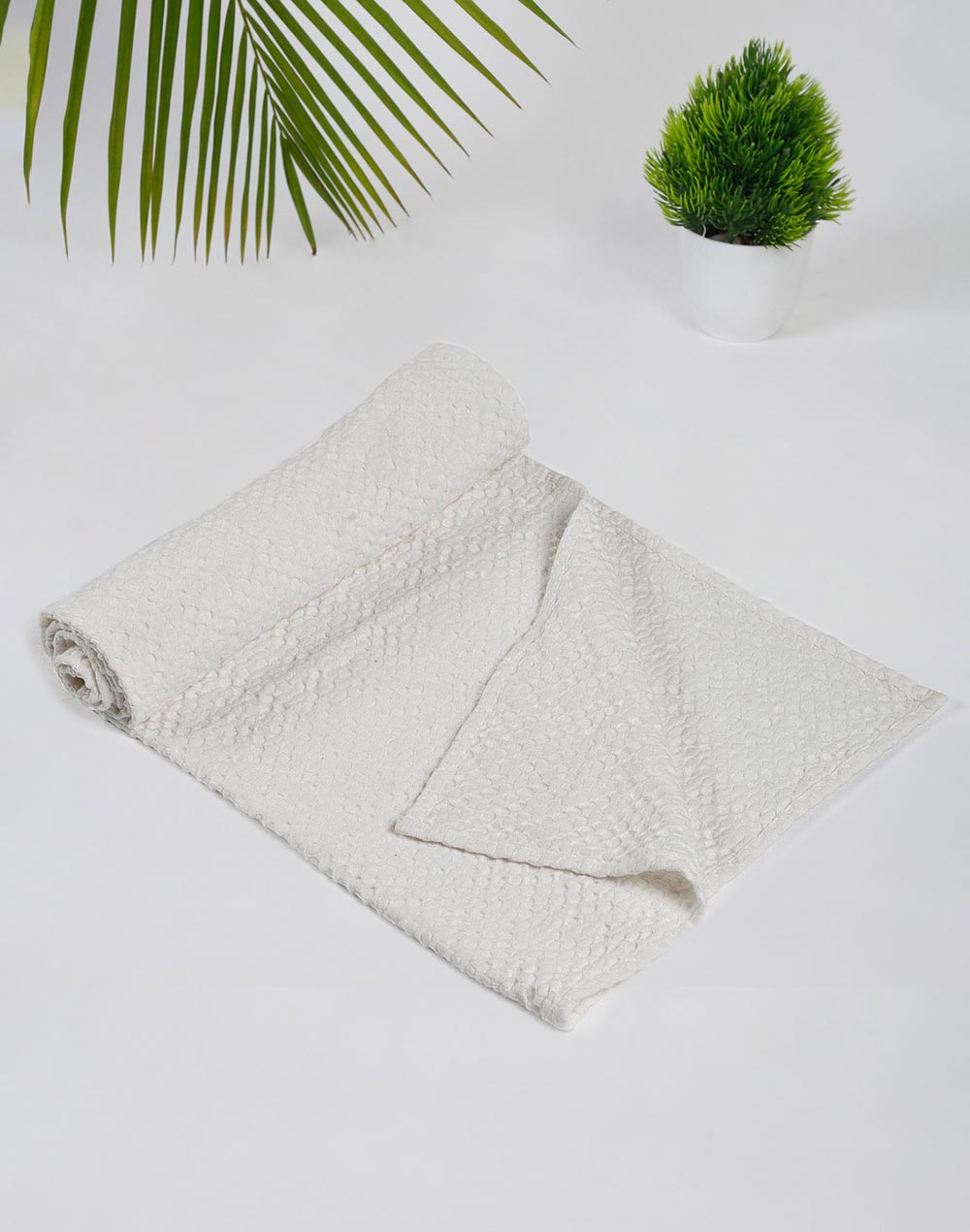 White Hamam Cotton Honeycomb Hand Towel