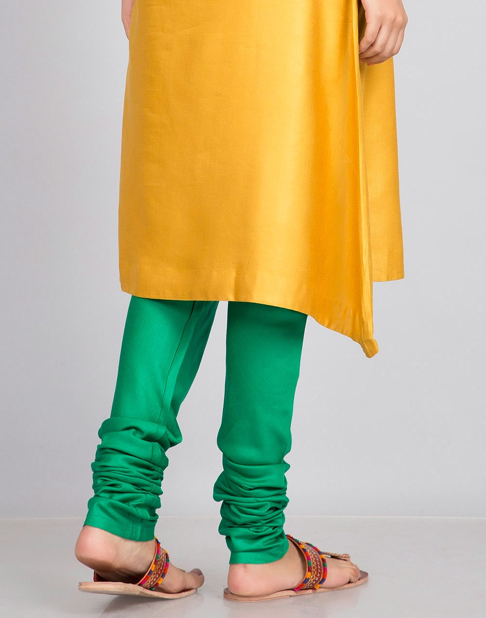 Buy Green Tussar Cotton Plain Regular Churidar for Women Online at Fabindia