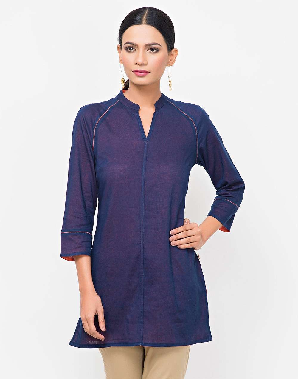 Blue Cotton Reversible Tunic