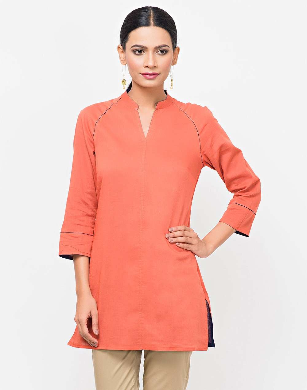 Blue Cotton Reversible Tunic