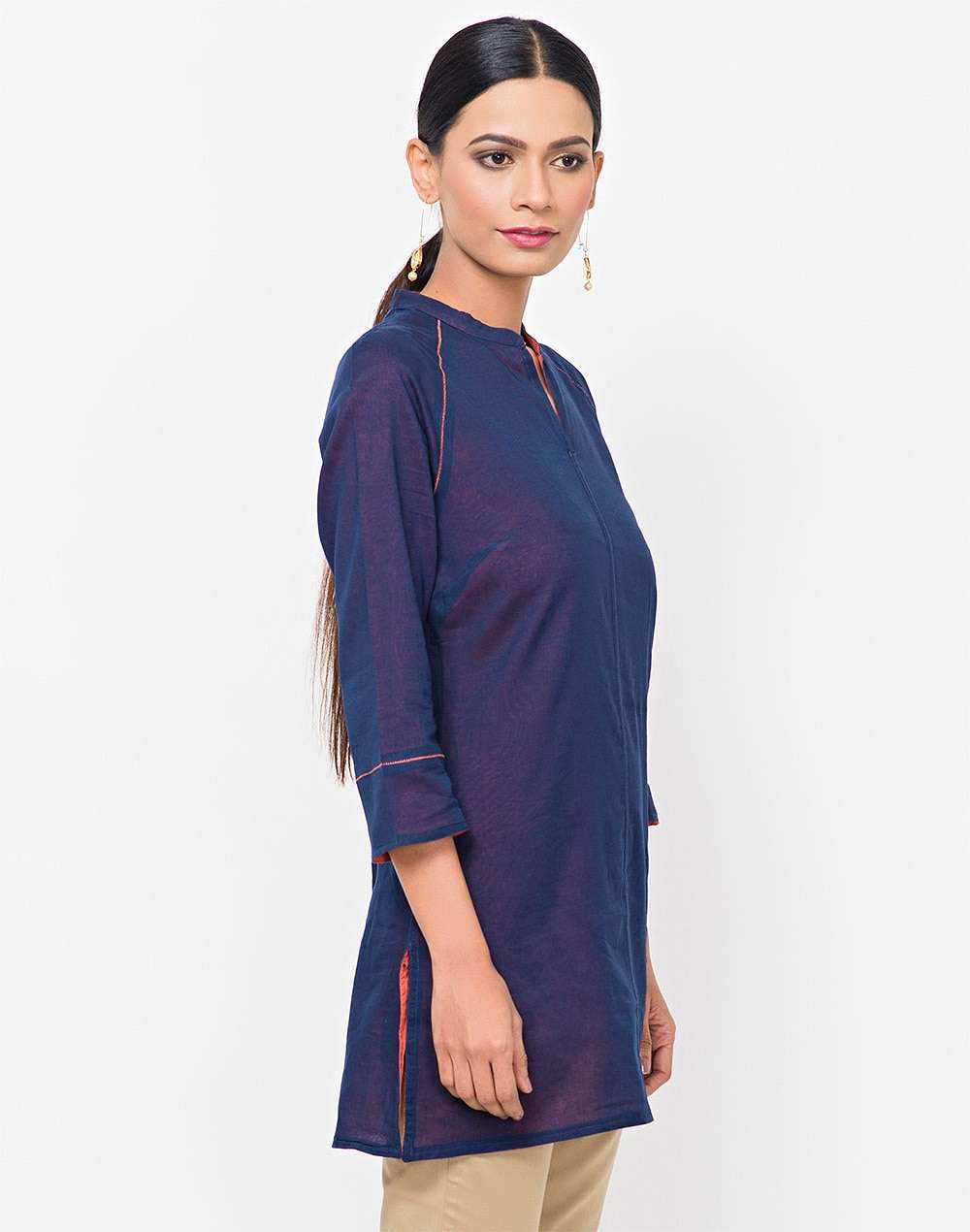 Blue Cotton Reversible Tunic