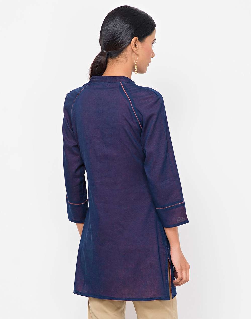 Blue Cotton Reversible Tunic