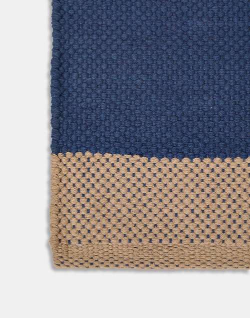 Buy Indigo Sehaj Cotton Hand Woven Dhurrie Online at Fabindia | 20225400
