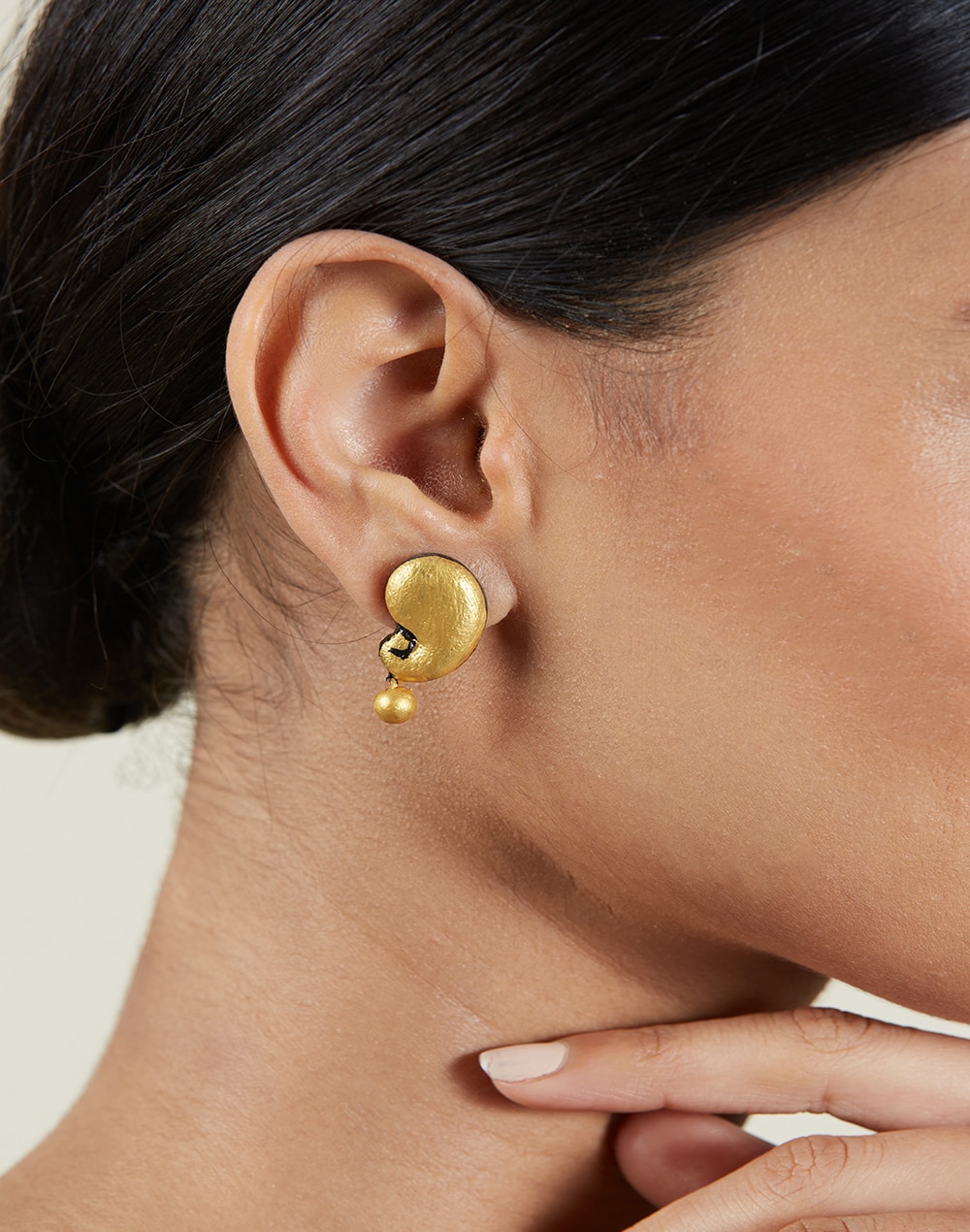 Terracotta Golden Dangler Earrings
