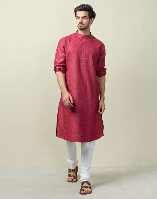Wine Silk Long Kurta Wine Silk Long Kurta