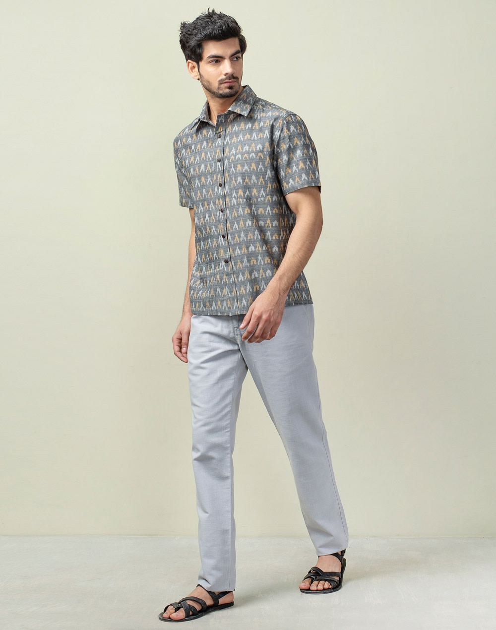 Buy Grey Cotton Shirt for Men Online at Fabindia | 10572355