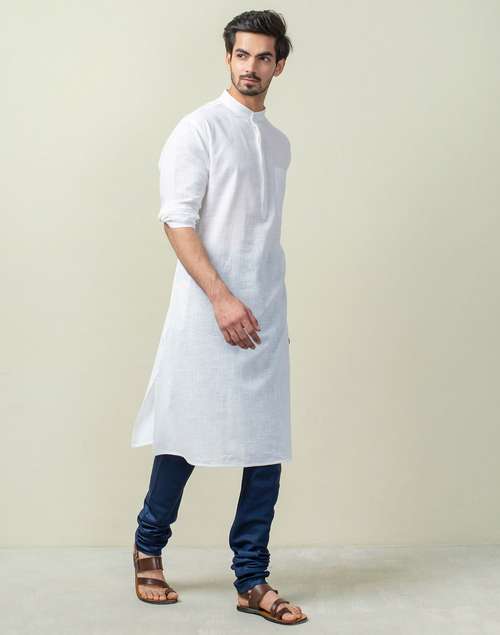 White Cotton Long Kurta White Cotton Long Kurta