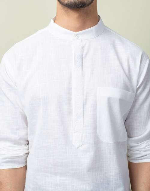White Cotton Long Kurta White Cotton Long Kurta
