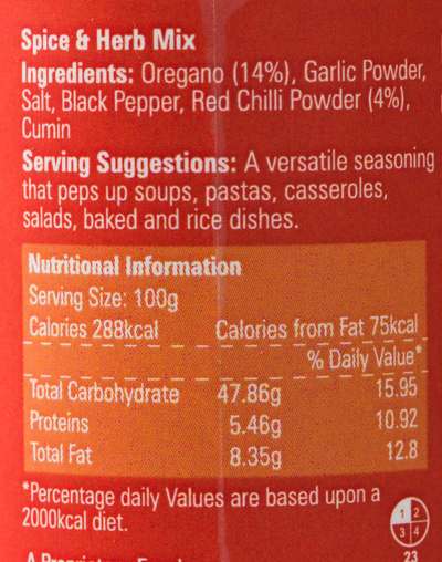 Oregano Chilli Seasoning- 65g Oregano Chilli Seasoning- 65g