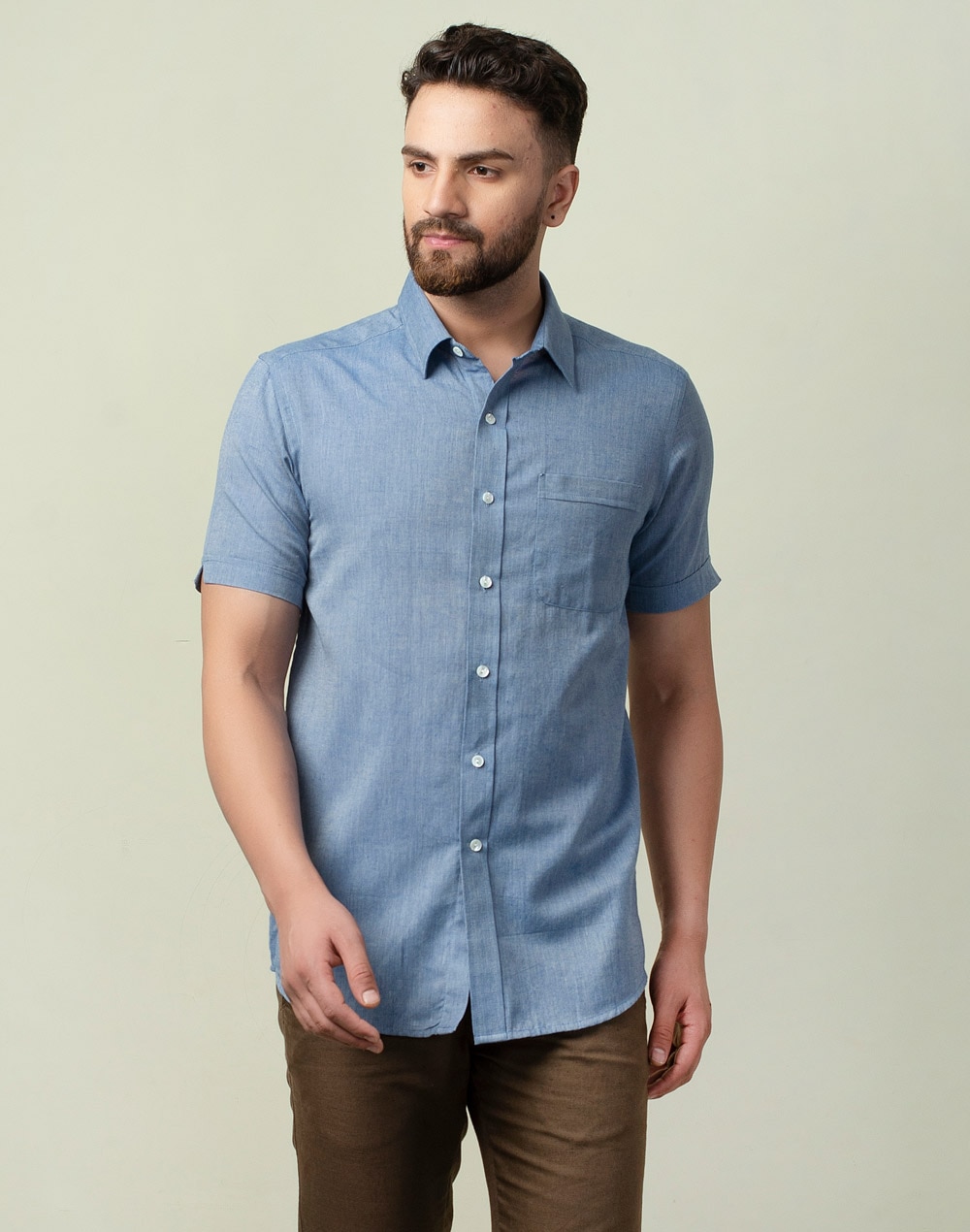 Buy Blue Cotton Shirt for Men Online at Fabindia | 10580804