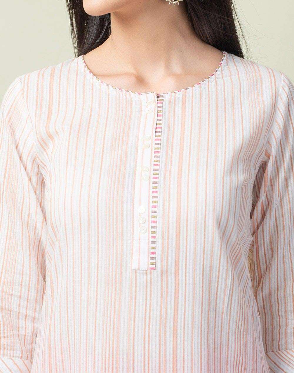 Natural Cotton Printed Long Kurta