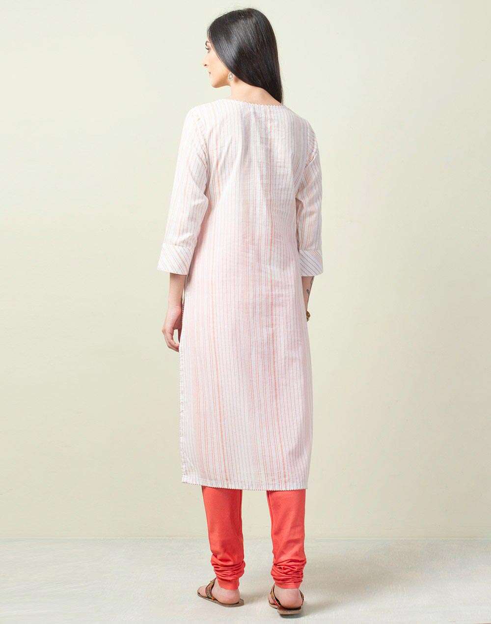 Natural Cotton Printed Long Kurta