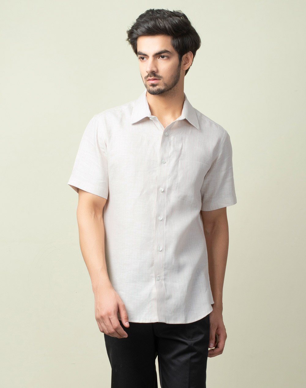 Buy Linen Striped Slim Fit Shirt for Men Online at Fabindia | 10587496