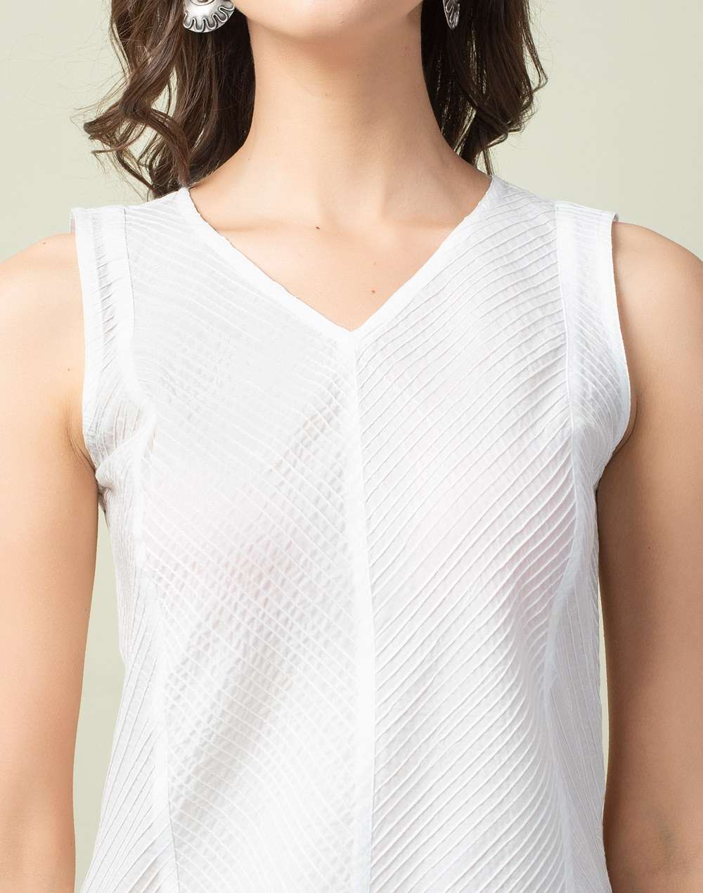 Cotton Pintuck Detail Tunic