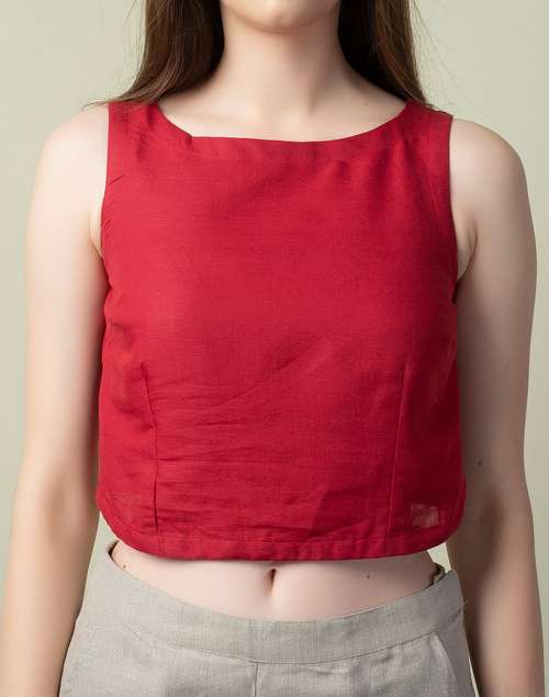 Linen Cotton Boat Neck Top Linen Cotton Boat Neck Top