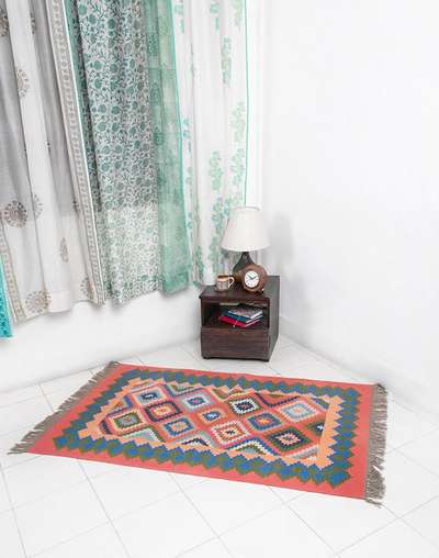 Buy Indigo Sehaj Cotton Hand Woven Dhurrie Online at Fabindia | 20225400