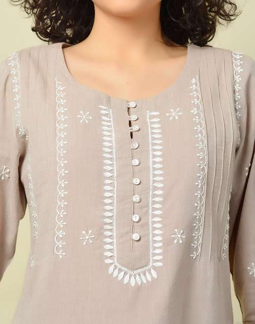 Cotton Chikankari Long Kurta Cotton Chikankari Long Kurta