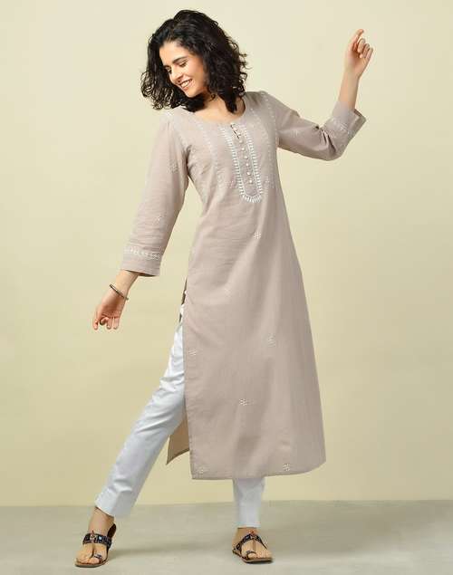 Cotton Chikankari Long Kurta Cotton Chikankari Long Kurta