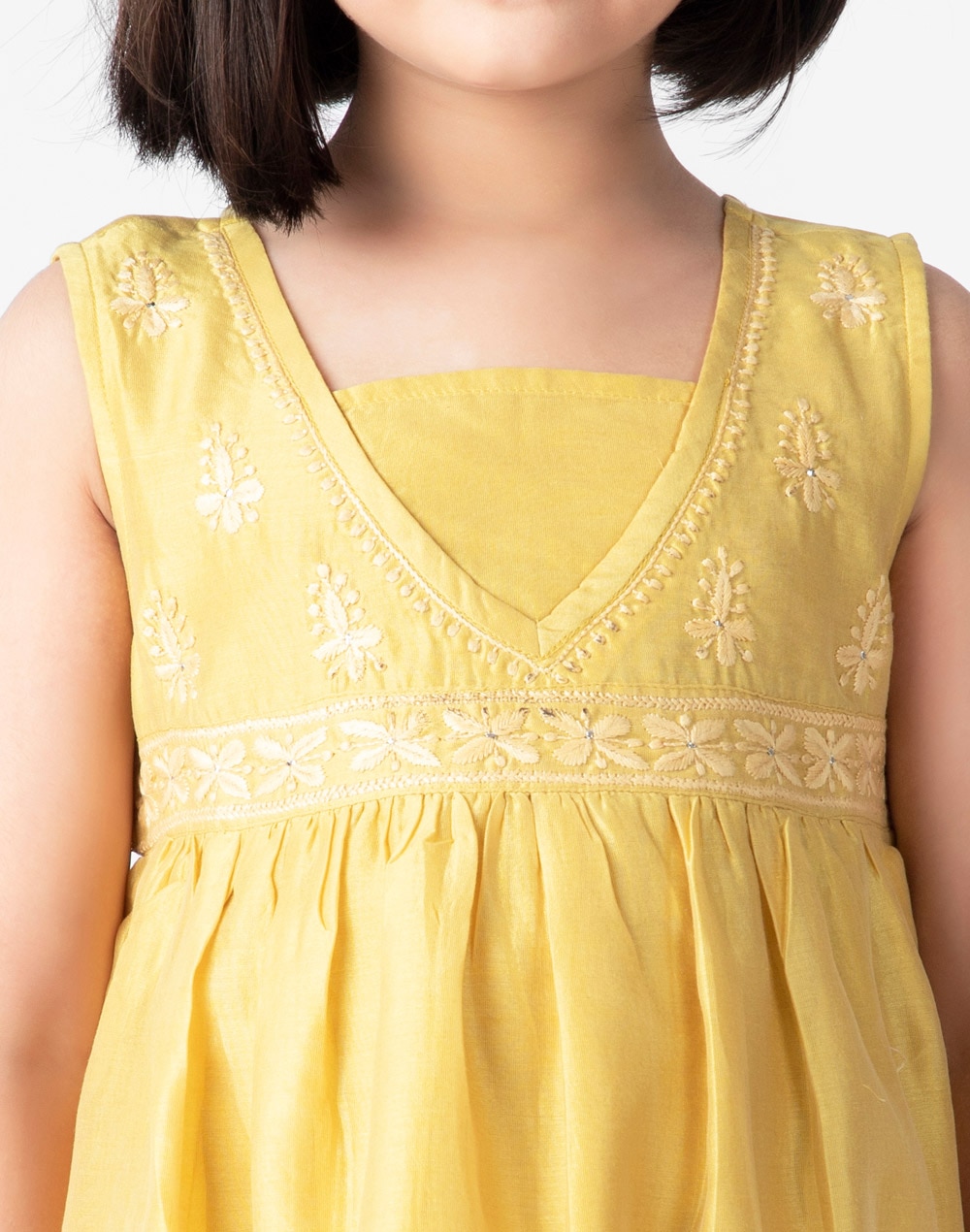 Buy Cotton Silk Embroidered Frock for Kids Online at Fabindia | 10615560