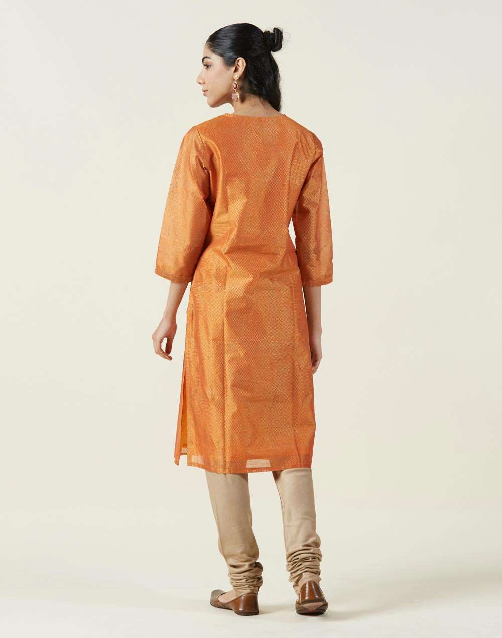 Multi Silk Straight Long Kurta