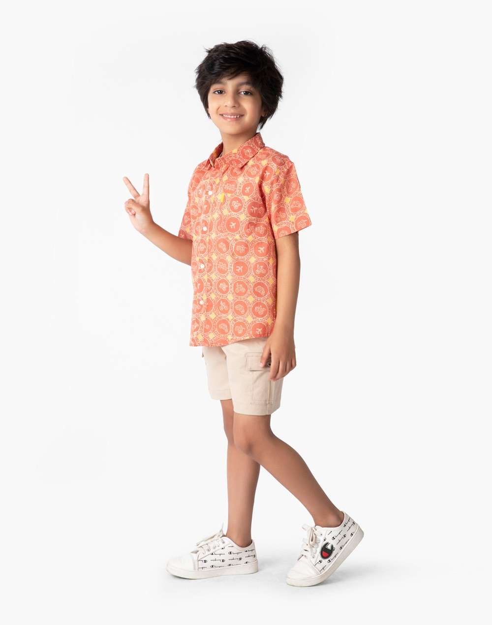 Cotton Circle Motif Shirt