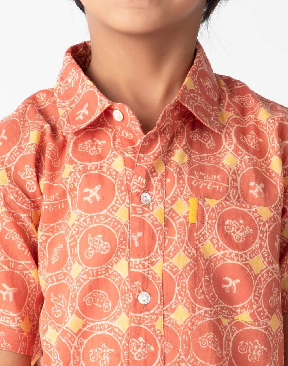 Cotton Circle Motif Shirt