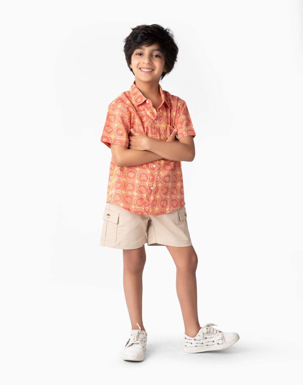 Cotton Circle Motif Shirt