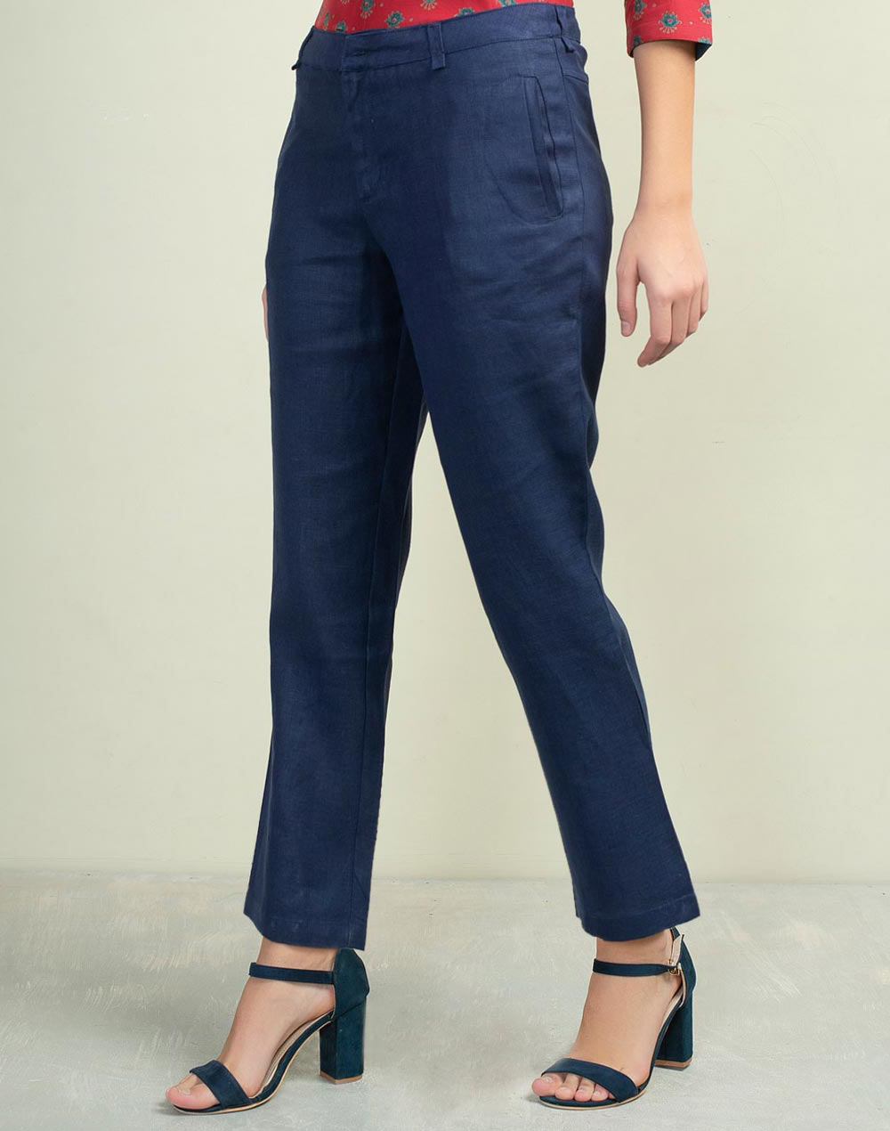 Buy Linen Regular Fit Pant for Women Online at Fabindia | 10619171
