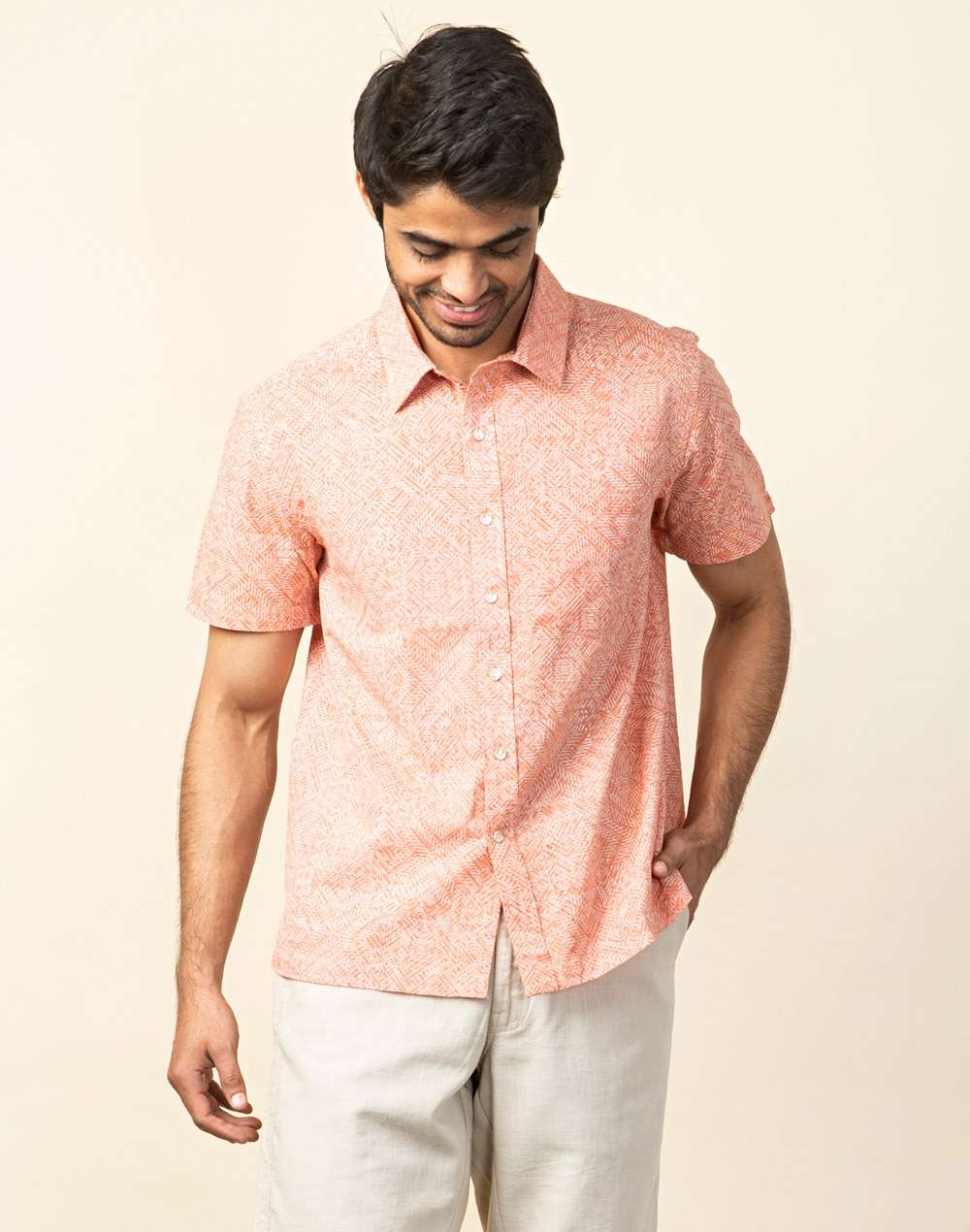 Cotton Slub Printed Shirt