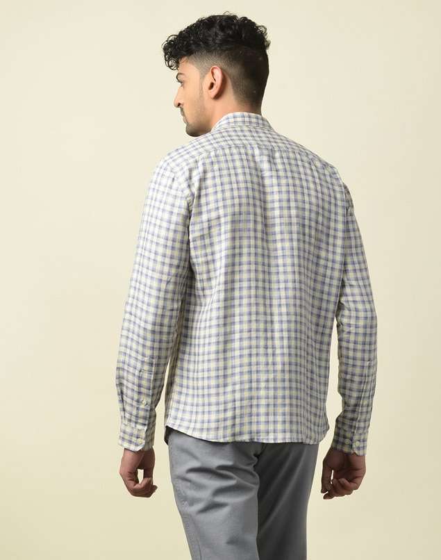 Linen Checks Slim Fit Shirt