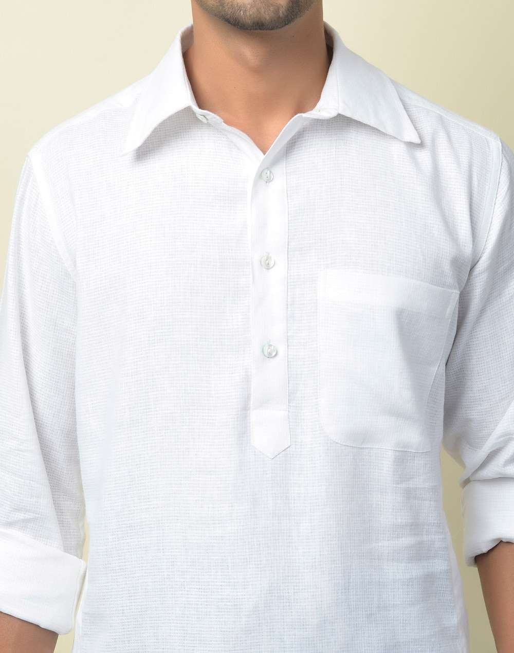 Linen Cotton Dobby Pathani Kurta