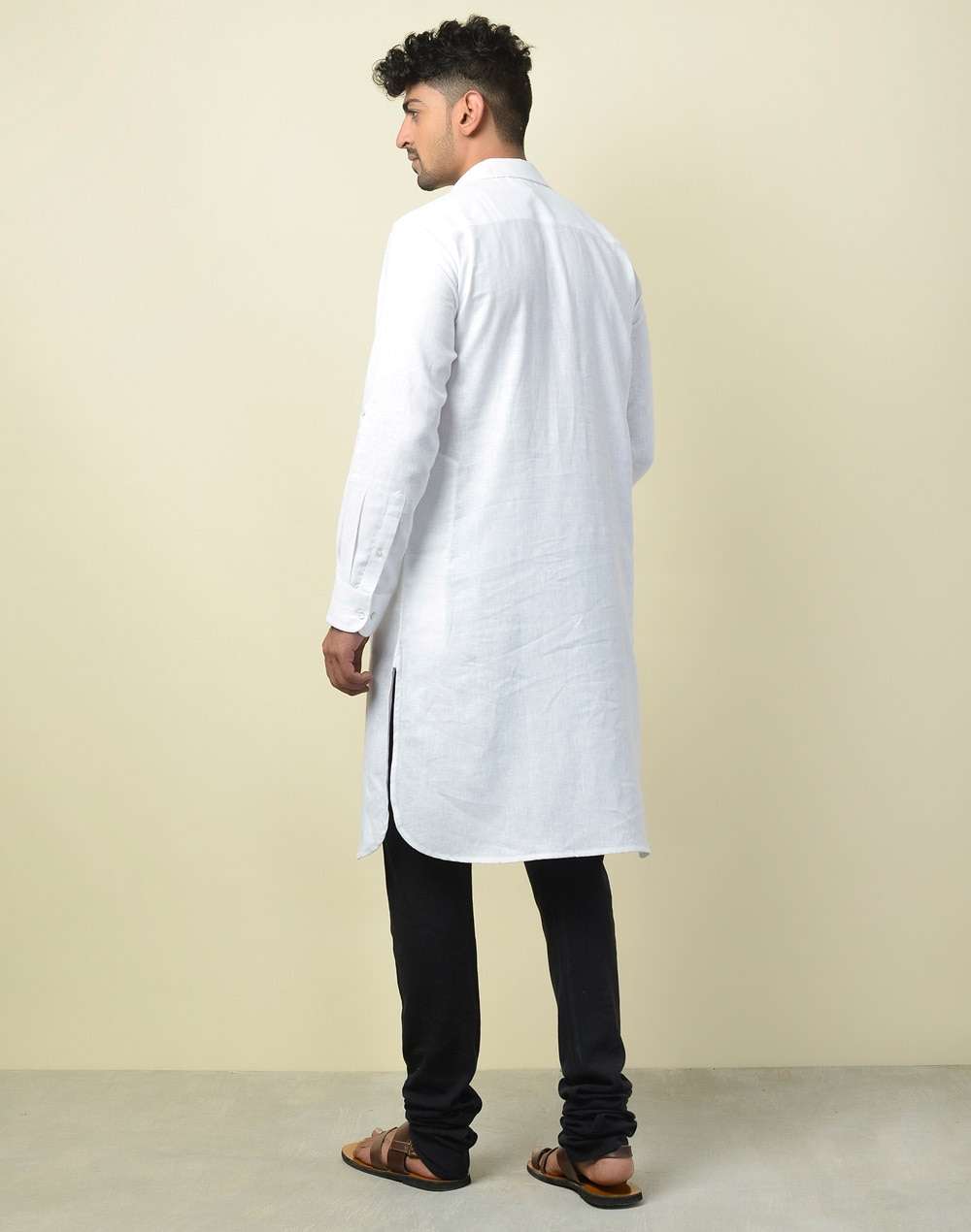 Linen Cotton Dobby Pathani Kurta