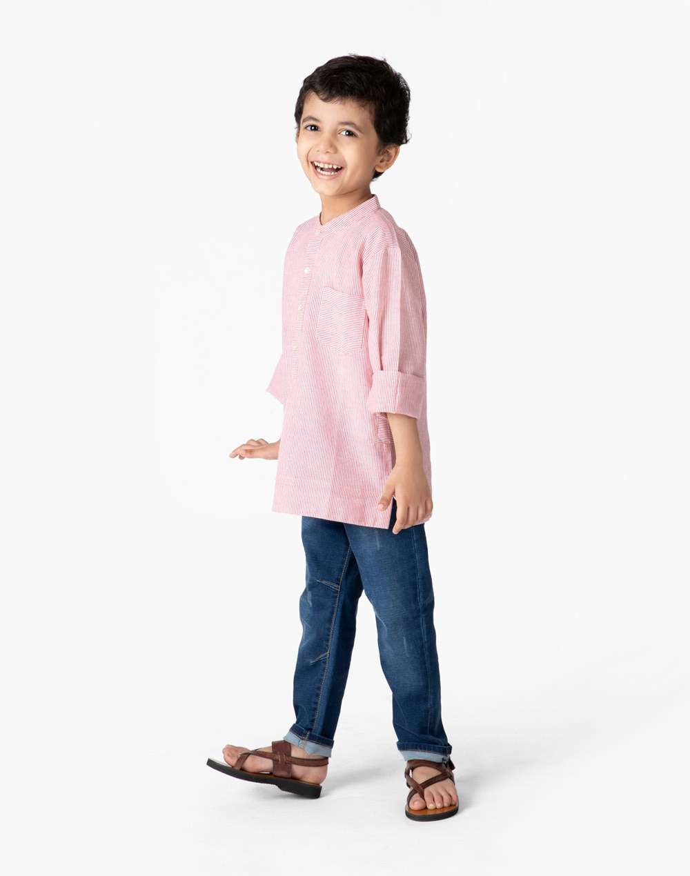 Cotton Striped Short Kurta