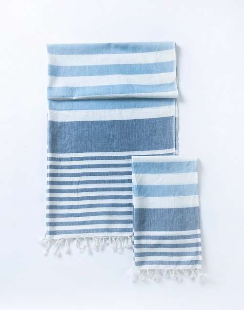 Blue Soha Cotton Gamcha Bath Towel Large Blue Soha Cotton Gamcha Bath Towel Large