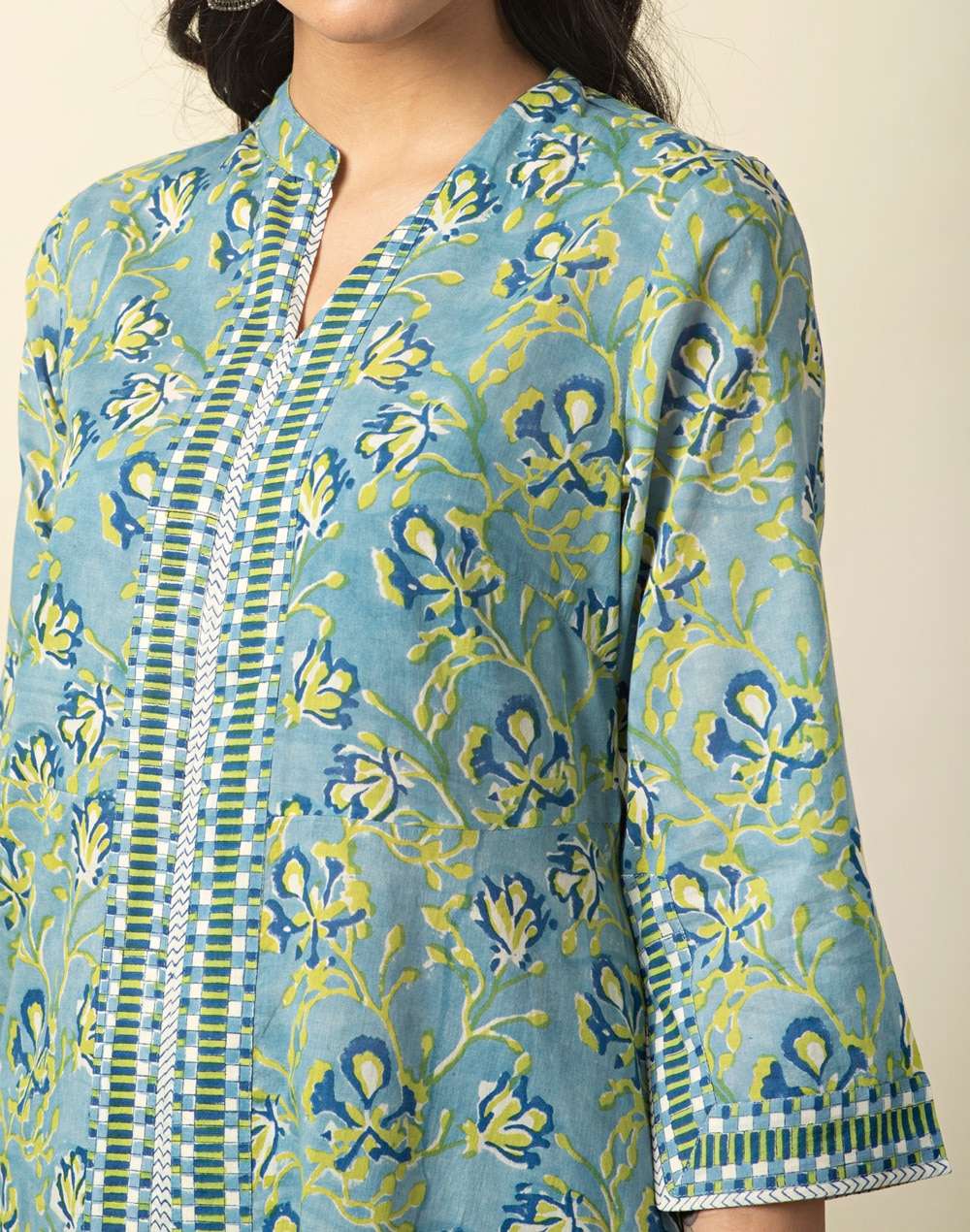 Cotton Printed Slim Fit Long Kurta