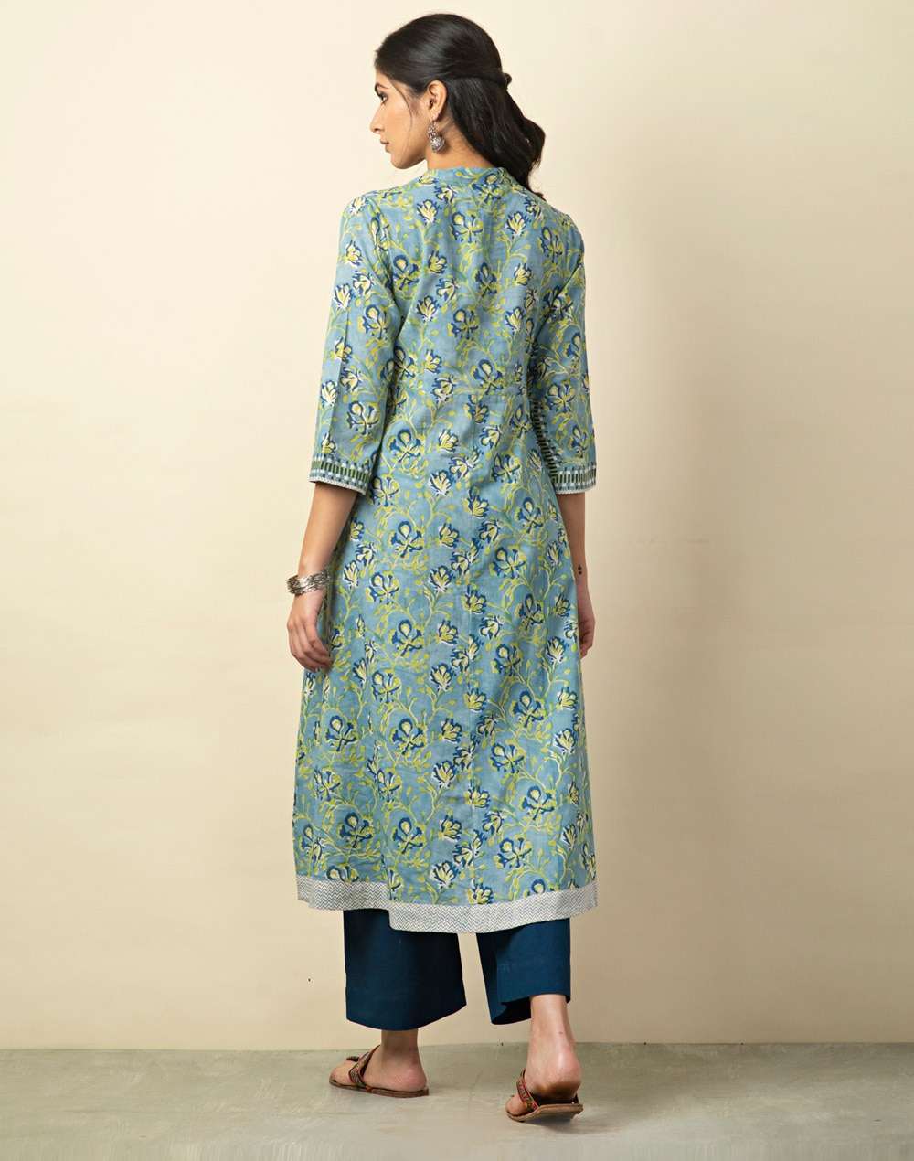 Cotton Printed Slim Fit Long Kurta