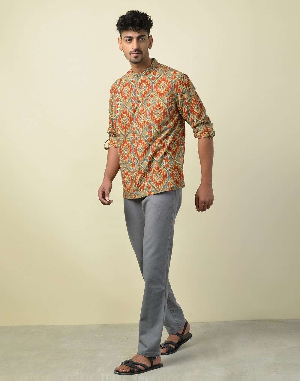 Cotton Kalamkari Mid Placket Shirt