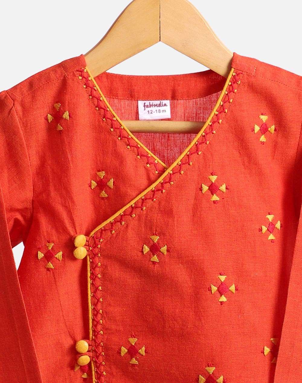 Cotton Embroidered Dhoti Set