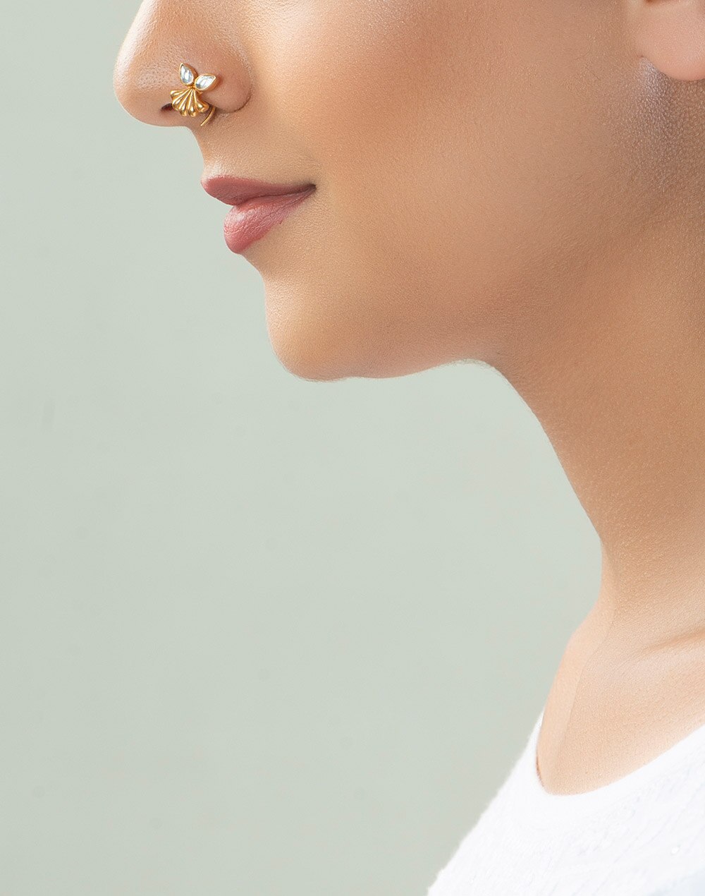 Silver Gold Plated Nose Pin Silver Gold Plated Nose Pin
