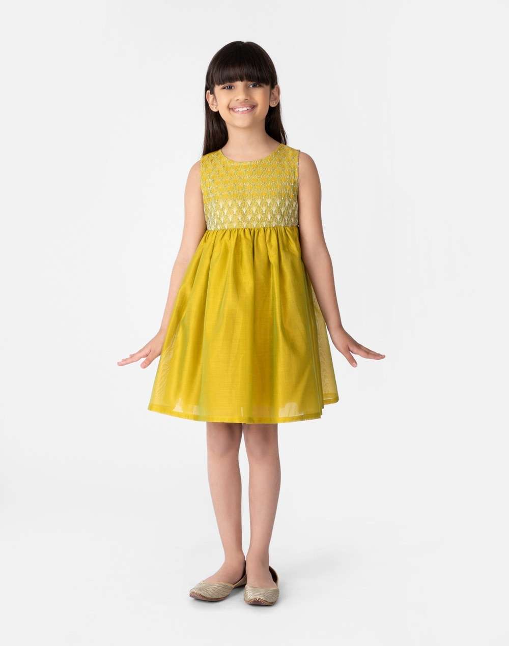Cotton Silk Embroidered Frock