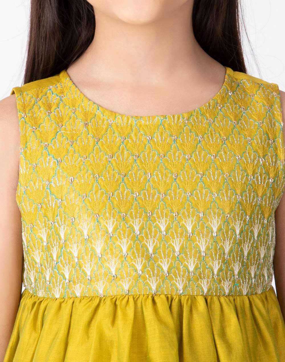 Cotton Silk Embroidered Frock