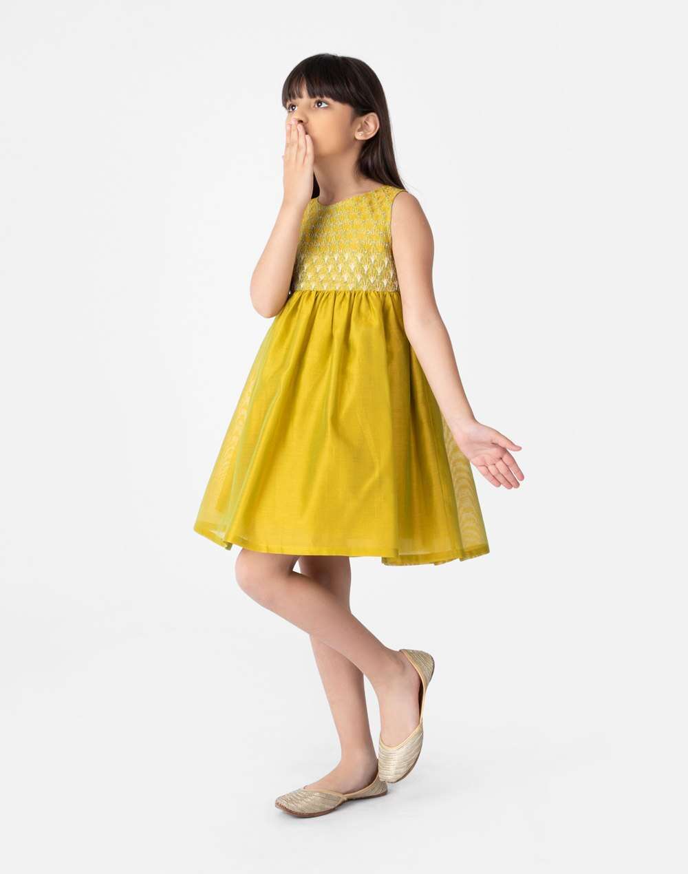 Cotton Silk Embroidered Frock