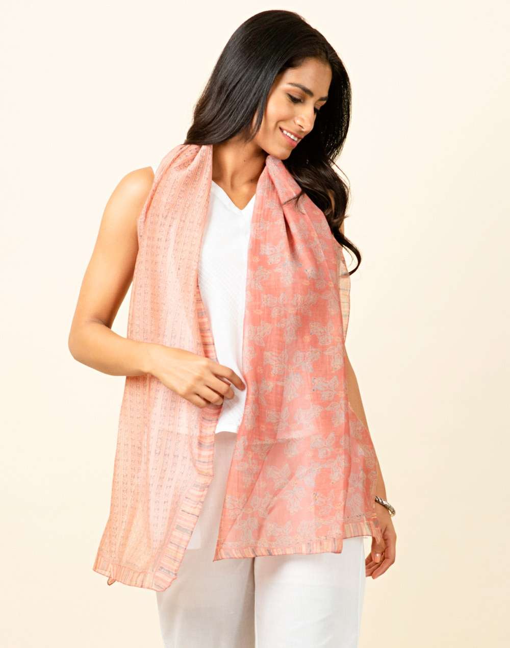 Cotton Silk Printed Stole