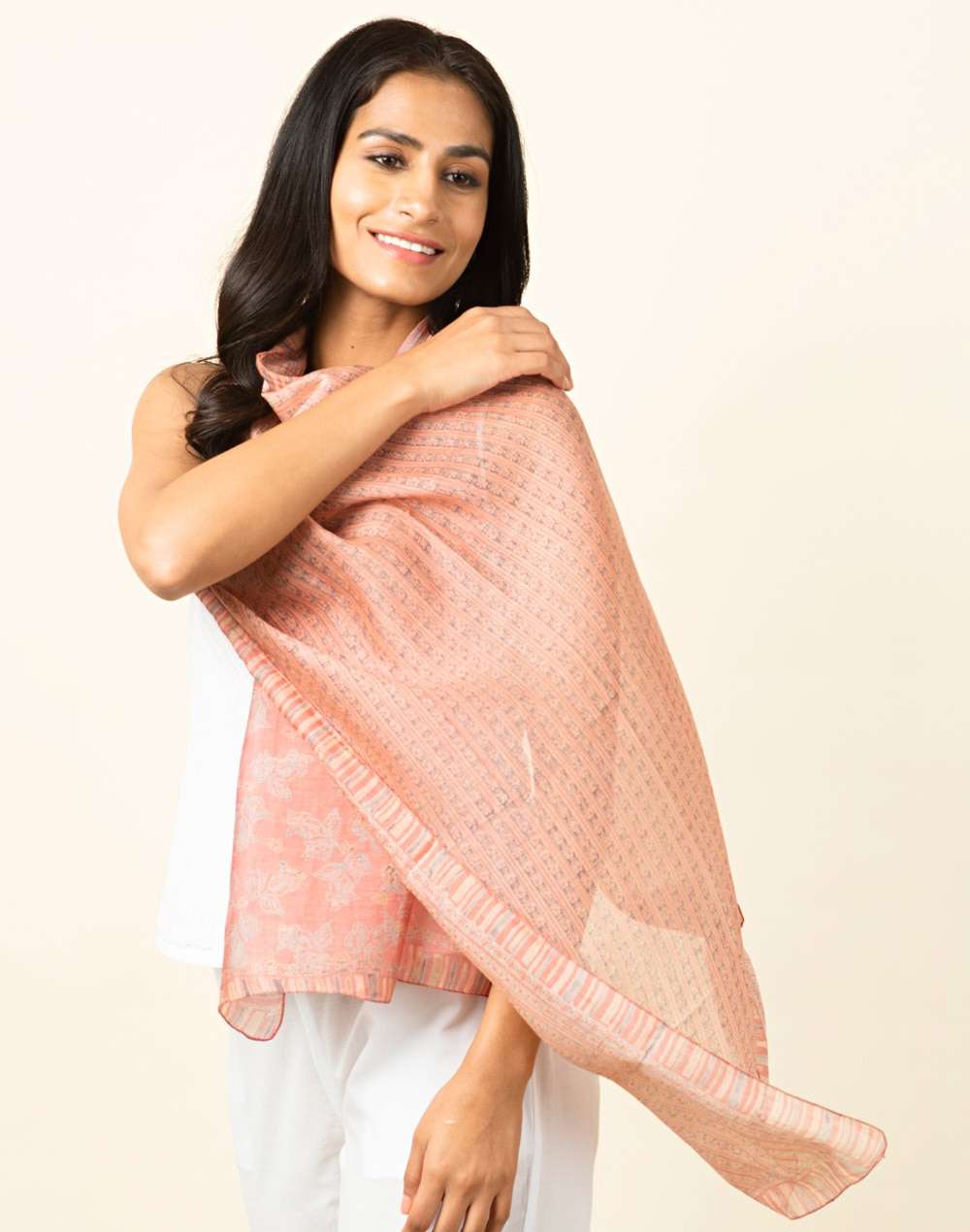 Cotton Silk Printed Stole