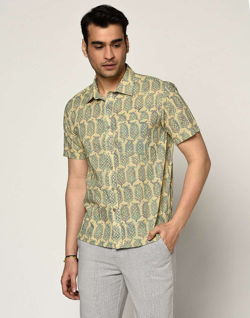 Cotton Slub Printed Shirt
