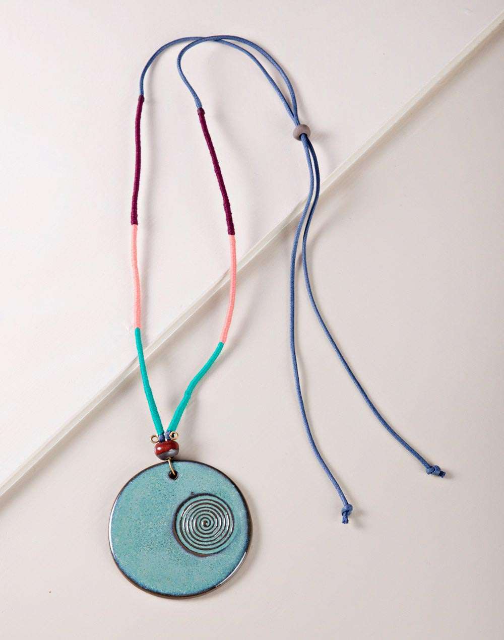 Ceramic Green Matinee Necklace