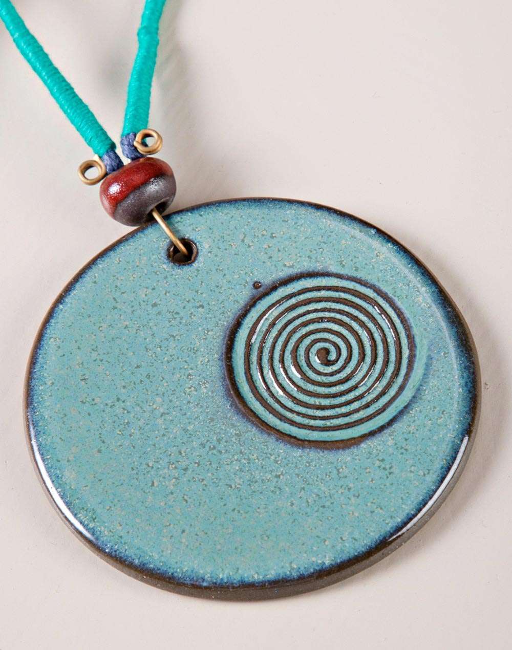 Ceramic Green Matinee Necklace