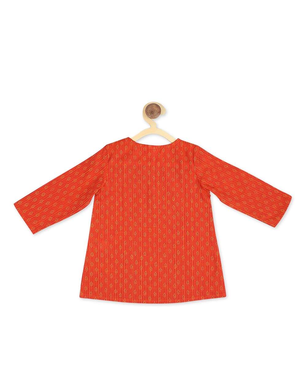 Cotton Nagari Block Printed Long Kurta