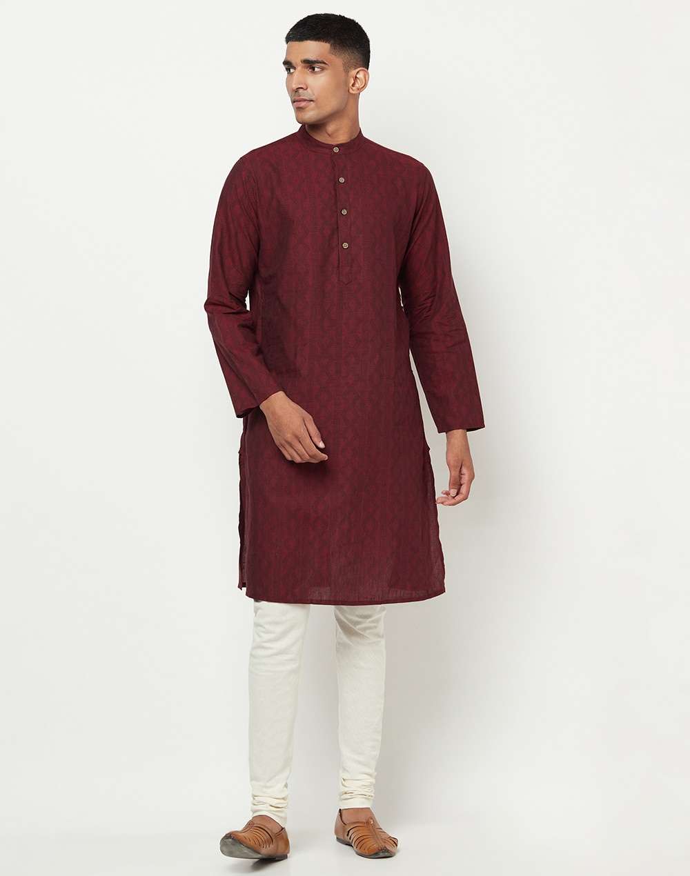 Cotton Printed Slim Fit Long Kurta